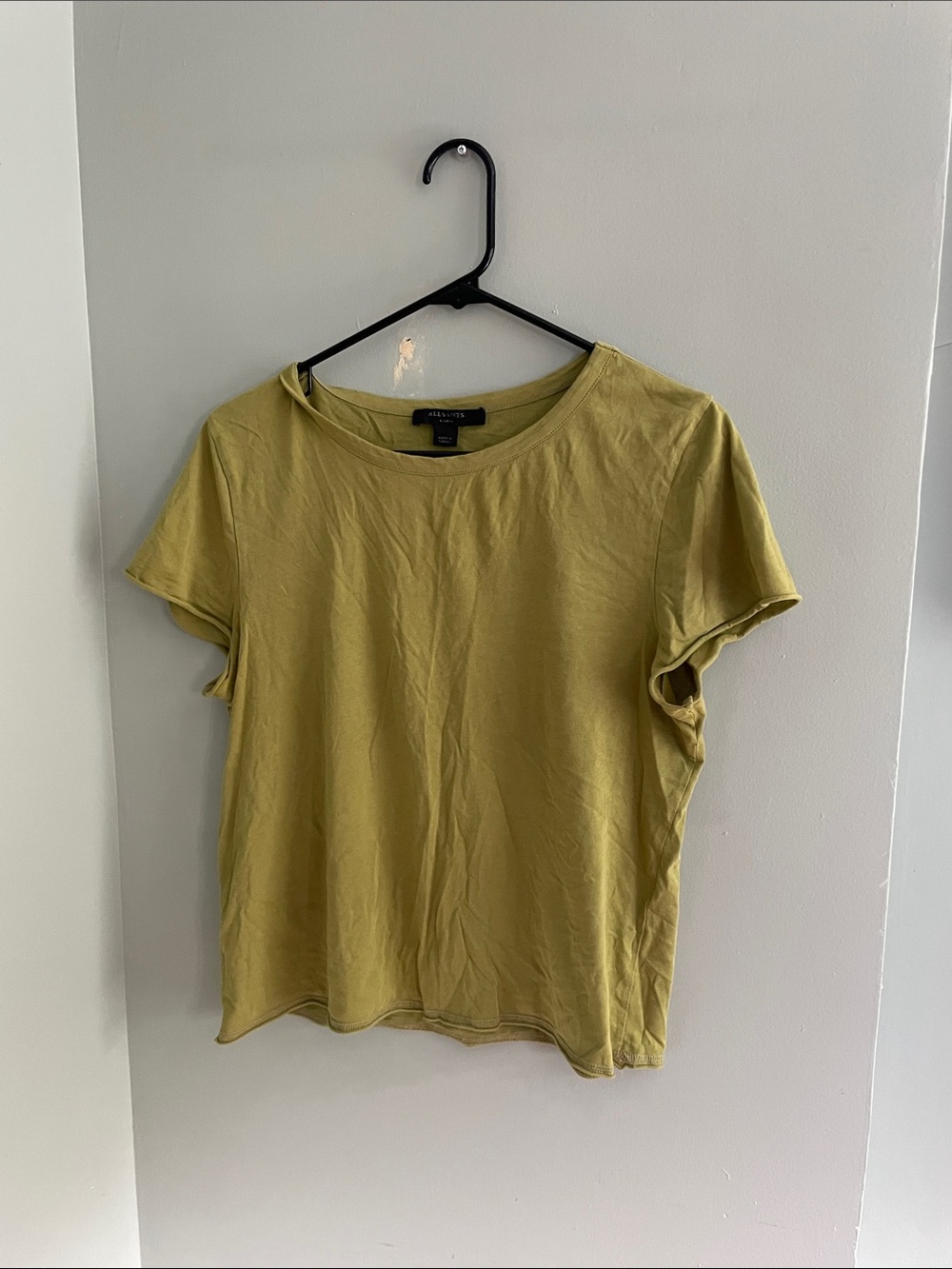AllSaints Short Sleeve Crewneck Tee in Olive Green